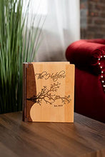 Load image into Gallery viewer, HomeCustom Engraved Wooden Photo Album, With Lovedbirds Design on Front For Happy Couple, Perfect for Weddings and Anniversaries - Kustom Products Inc