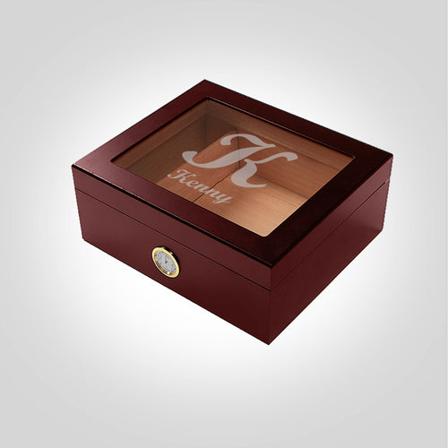 Large Cherry Humidor | Cursive - Kustom Products Inc