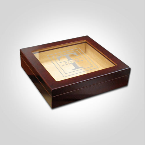 Small Cherry Cigar Humidor | Initial - Kustom Products Inc